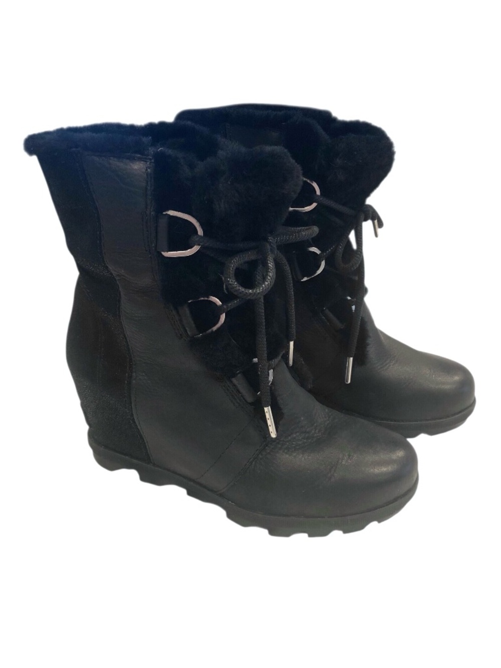 Sorel Women's Joan of Arctic Black Wedge II Lux Boots